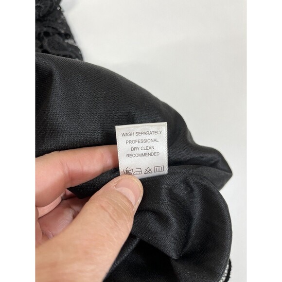 "Annabella" Black Lace Sleeveless Little Black Cocktail Dress Size Small. Formal - Picture 8 of 10